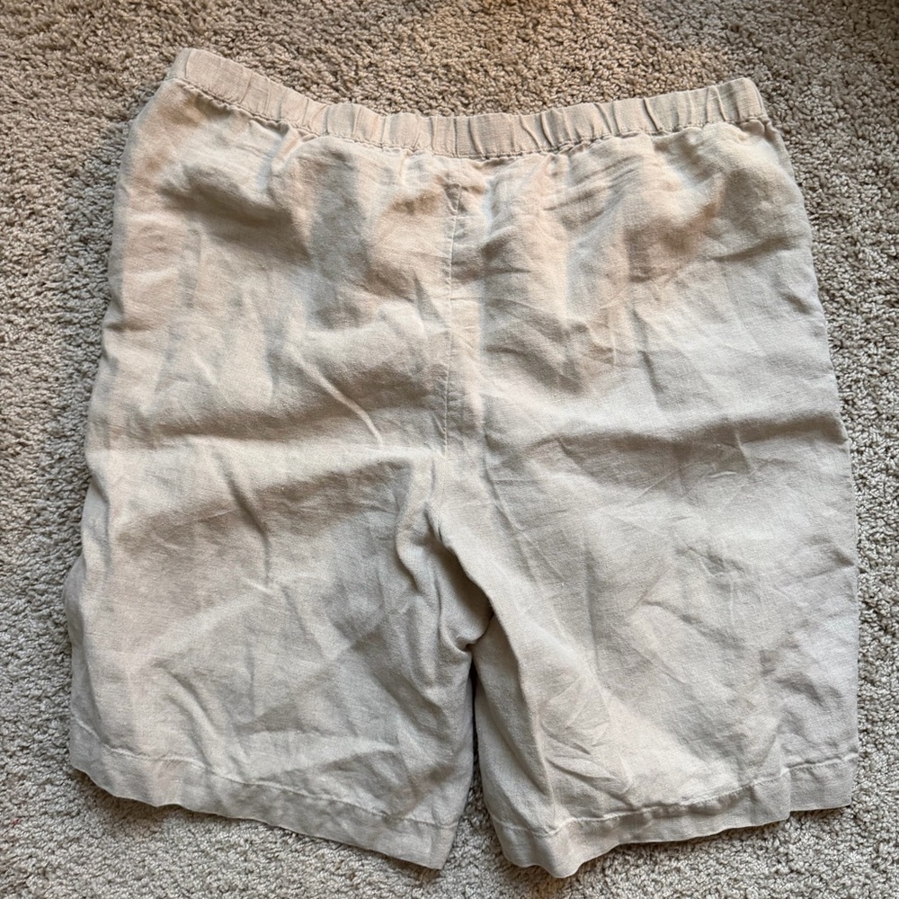 J. Jill 100% Linen Pull-On Shorts Beige/Cream Size 1X - Picture 4 of 6